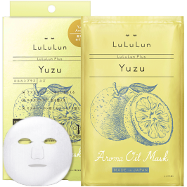 日本lululun plus日本限定柚子果皮精油面膜贴5片增强弹力补水